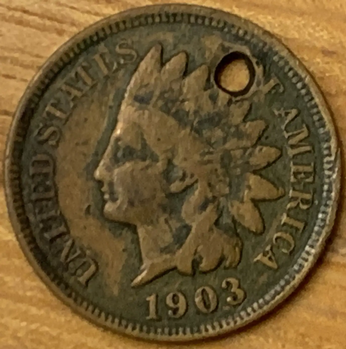 1903---P-Indian-Head-Cent---Holed